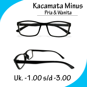 KACAMATA BACA RABUN JARAK JAUH MINUS MURAH PRIA WANITA KACA MATA MIN SUPER FOKUS MODEL KOTAK TERBARU SIMPLE CASUAL SIAP PAKAI TANPA GANTI LENSA UKURAN MINUS TERSEDIA -0.50 SAMPAI -4.00