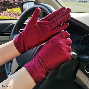 [COD] Abulaia Woman Gloves For Summer Sunscreen Driving Gloves Female Thin Cotton Sweet Solid Color Non-Slip Touchscreen Breathable