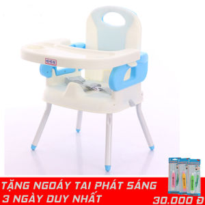 Ghế ăn dặm cho bé 3 chế độ tiện lợi - gấp gọn có chân sắt bảo hành 2 năm ( Tặng ngoáy tai phát sáng)