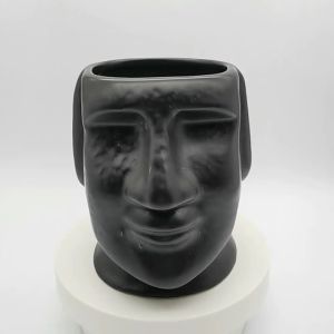 แก้วมัครูปหินสร้างสรรค์ ความจุขนาดใหญ่ แก้วกาแฟเซรามิก น่ารัก เรียบง่าย วาดด้วยมือ อนิเมะ แก้วน้ำสำหรับผู้ชาย