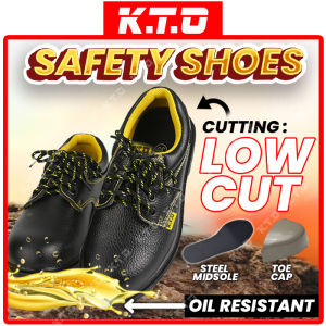 KTO Safety Shoes Steel Toe Cap Mid Sole Low Medium High Cut Black Safety Boots Kasut Keselamatan