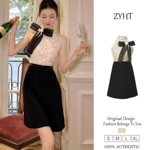 ZYHT ชุดเดรสผู้หญิงชุดเดรสใส่ทำงานชุดเดรสสไตล์เกาหลีชุดลายแอปริคอตชุดเดรสไปงานชุดเดรสแต่งงานหรูหราชุดเดรสปาร์ตี้ชุดราตรี20564