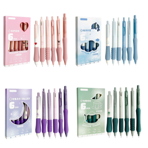 6Pcs Gel Pen 0.5MM Tip Quick Dry Retractable Gel Pen School Office Supplies for Adult Student Writing Journaling