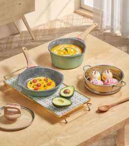 ORIGINAL Panci 3in1/Panci Ceramic / Panci Maifan with pendeteksi suhu - hijau-maifan
