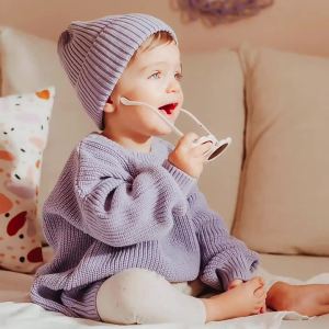 ins Hot-Selling Baby Crew Neck Sweater Infant Boys Girls Toddler Autumn Winter Loose Knitted Jacket Sweater