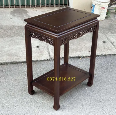 Đôn chữ nhật chiện màu giả cổ phòng khách gỗ lim cao 50607080cm