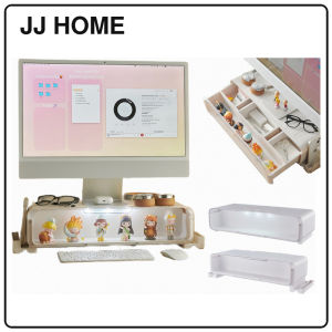 【JJ HOME】Monitor Stand with Drawer Storage LED Desktop Organizer Riser