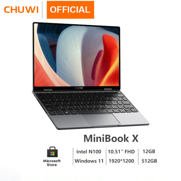 CHUWI MiniBook X Laptop Tablet PC 2 In 1 12GB LPDDR5 512G SSD Intel N100 10.51 Inch FHD IPS Screen 1920*1200 Windows 11 Notebook