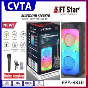 FPA-8810 8.5inch X2 Big Karaoke Trolley Party Bluetooth Tws Speaker With Wireless Microphone(FT STAR)