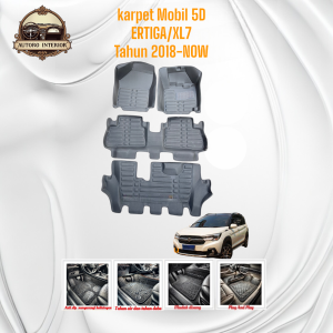 Karpet Mobil 5D Suzuki New Ertiga XL7 Thn 2018-Now Tahan air Semua perlindungan bulat mudah untuk bersih