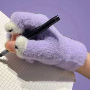 [fenggongshuode] Fashionable New Women S Gloves Cute Yarn Knitted Versatile Cartoon Gloves