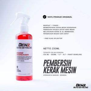 DENZ AUTO DETAILING (FREE KUAS) Cairan Pembersih Kerak Karat Mesin Ukuran 250ML 1L Sampo Perontok Noda Engine Degreaser Semprot Penghilang Oli Kering Berjamur Membandel Pada Blok Mesin Body Cvt Motor dan Mobil Knalpot
