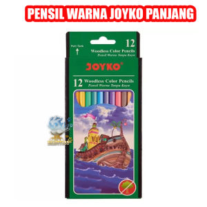 Joyko - Pensil Warna PANJANG CP 103 / PENSIL WARNA PENDEK CP 107 [ 1 Pack isi 12 Warna ] Colour Pencil Color Pensil Mewarnai Alat Mewarnai Pensil Joyko - Gambar Kemasan Acak