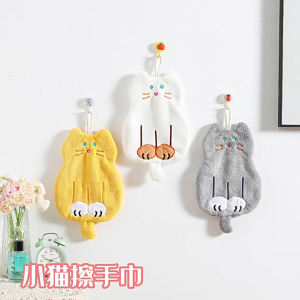 Dễ thương mèo San hô velvets khăn tay cho nhanh chóng làm khô mềm mại và thấm Vải lau vệ sinh tay cho sử dụng thường nhật