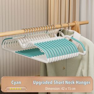 Short Neck Hanger Household Wardrobe Hanger Clothes Space Saving Anti-Slip Anti-Bulge Heavy Load Bearing SG Stock