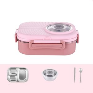 OKDEALS01 Leak-proof Thermal Lunch Box Sealed 304 Stainless Steel Food Storage Box Multipurpose Rectangular Fresh-keeping Box for OfficeSchool