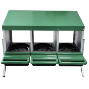 Chicken Nesting Box Automatic Egg Collector with stand | Heavy-Duty Hot-Galvanized & Plastic | Clean Egg Tray | Poultry Layer Nest | Red/Green/Orange