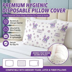 Disposable Thick Travel Pillowcase Hotel Hygiene Pillow Protector Heavy Duty Single Use Pillow Cover for Hotels Camping Airplane Home Travel
