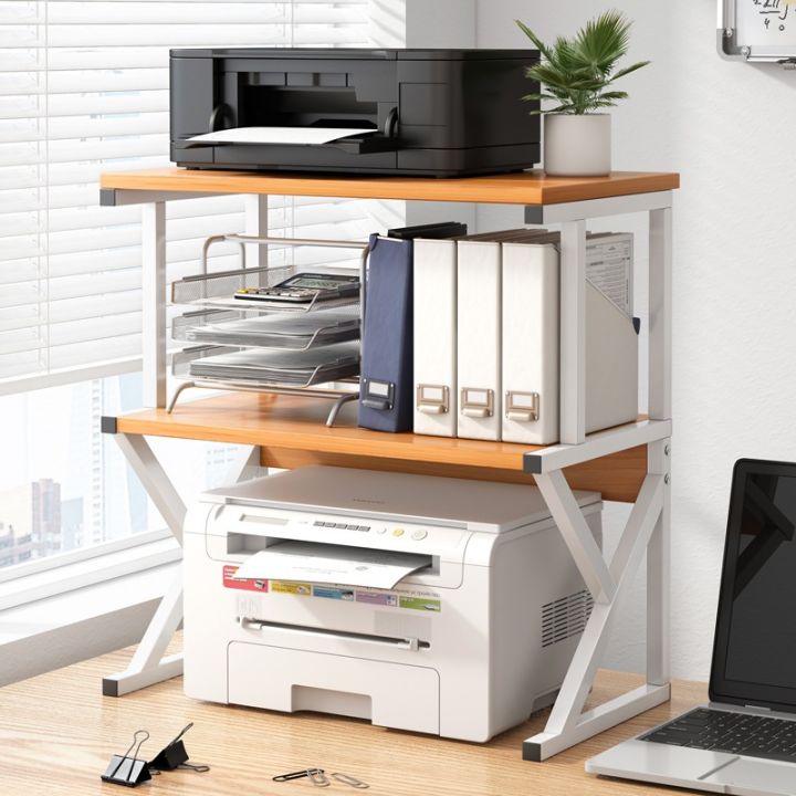 Home Printer Racks Office Desk Double Layer Storage Rack Kitchen