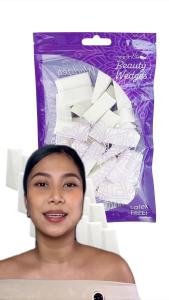 Earth & I - 32-Pack *PRE-CUT* Makeup Wedges: Professional Triangle Sponges S TEARING YOUR SPONGES!Pre-cut edges guarantee a flawless professional foundation blend without messy jagged foam