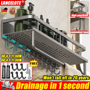 👍High Quality👍Non-Drilling Bathroom Organizer Rack 30/60cm Does not rust No drilling bathroom towel rack Punch-free Bathroom rack Bathroom shelf organizer wall-mounted storage Bathroom Organizer Rack Punch-free Bathroom Corner Shelf Rack