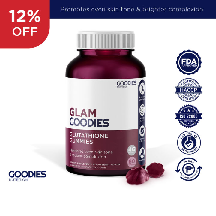glutathione gummies fda approved GOODIES NUTRITION Glutathione Gummies – Glam Goodies – 1 bottle (60 Gummies) - Improve Skin Texture