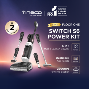 【5-IN-1】Tineco Floor One Switch S6 Power Kit Smart Multi-Function Wet Dry Floor Washer Vacuum Cleaner | 25kPa Suction | Dualblock Anti-Tangle