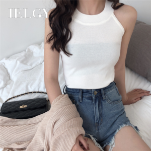 IELGY Camisole women slim slimming sleeveless knitted halterneck strapless top