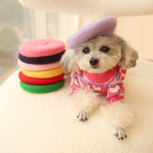 NOBLELYN Soft Dog Fleece Hat Beret Warm Knitted Cat Dog Cap Pet Hat High Quality Adjustable Dog Warmer Winter Hats Puppy