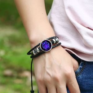 C.three. Mens And Womens Bracelet 12 Constellations Luminous Couple Bracelet for Boyfriend and Girlfriend Jewelry Set