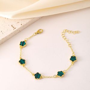 Paulweekend thời trang bốn lá cỏ ba lá Vàng Vòng đeo tay phù hợp với phụ nữ