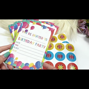 18 Pieces Kids Birthday Party Invitations for Boy Girls Birthday Party Invitations Cards with Stickers Party Supplies