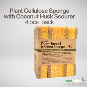 Eco-friendly Kitchen Sponge 100% Biodegradable Compostable Sustainable Natural Plant-based Sisal Wood Pulp ECOFRIENDLY