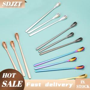 SDJZT Thép không gỉ muỗng cà phê kem tráng miệng trà khuấy Muỗng cho dã ngoại phụ kiện nhà bếp thanh công cụ dài xử lý muỗng