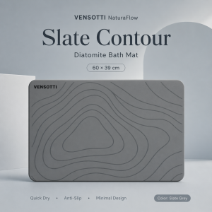 VENSOTTI Soft Diatomite Bath Mat Soft Earth Mat Anti Slip Floor Mat Alas Kaki Bilik Air Cepat Kering 60x39cm