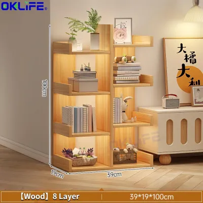 [OKLIFE®]Wall storage shelf Office display rack Narrow cabinets for deskside storage Simple bookshelf Floor-to-ceiling storage shelf
