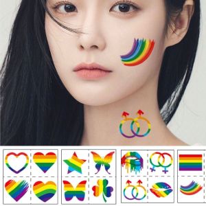 IUYJN 18Pcs Flower Star Rainbow Tattoo Stickers Waterproof Colorful Temporary Tattoo Stickers 3D Texture Body Art Love Heart Tattoo Stickers Leg Arm Hand Foot