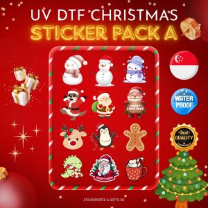 Waterproof UV DTF Christmas Sticker Packs - Local Food & Transport Stickers | Cute Festive Stickers