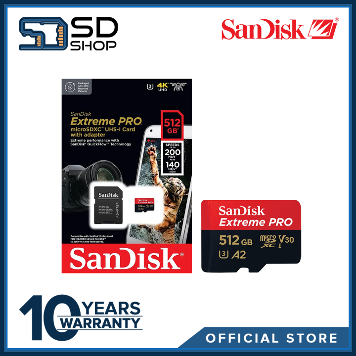 SanDisk Extreme PRO Series 512GB MicroSD Card with Adapter, A2 UHS