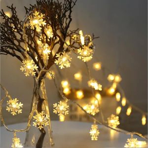3M LED Light Garlands Curtain Fairy Light Snowflake Festoon String Light Decoration for Home Christmas New Year Ornament Lamp