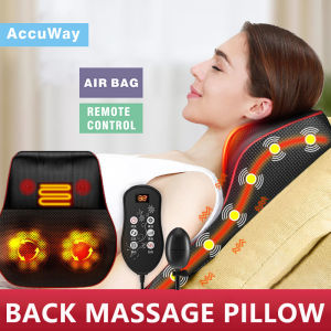 【Malaysia Stock】AccuWay Neck Massager 16 Roller Kneading Back Support Massager Electric Body Massage Machine With Heating Massage Pillow For Car Home Office(mesin urut badan) Accuway V819 - Lazada