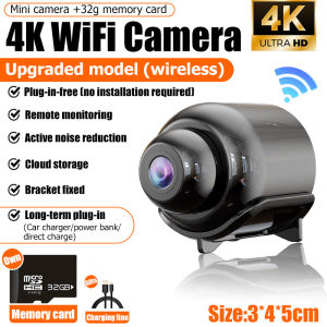 【Stock spot】mini camera spy camera 4k spy hidden camera spycam night vision watch the video in real time cctv camera remote viewing loop recording compatible with android / ios