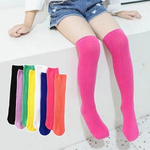 Childrens High Knee Socks Kids Baby Cotton Candy Color Stockings Long Leg Warmers Cute Socks for Girl 3-12Y Children Clothes h260929