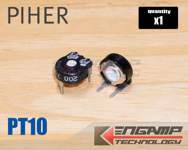 thumbnail image 2 of 10x Piher 50K Trimmer Resistor – 10mm Round, Top Adjust, Original 2 of 5