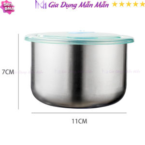 SKU39 - Khay đựng thực phẩm inox 304 có nắp đậy hộp đựng thực phẩm bằng inox để tủ lạnh - Gia Dụng Mẫn Mẫn