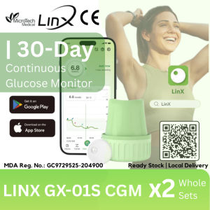 LinX GX‑01S Continuous Glucose Monitoring System CGM Simple Compact 15‑Day Wear Real‑Time Interstitial Glucose Home Self‑Monitoring Wearable Device Ready Stock Malaysia