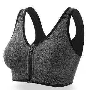 Bra Sport Gym Bra Olahraga Wanita Zipper Model Resleting Tank Top Shockproof Hollow Back Breathable Bra KBH24