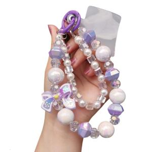 Fashionable Beaded Mobile Phone Lanyard Adjustable Wrist Strap Phone Chain Universal Compatibility Accessory