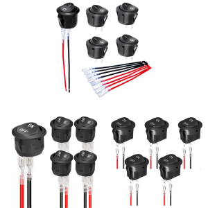 5pcs Round Rocker Switches Automotive Electronics Switches for Home Appliance & Industrial Control panel