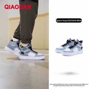 Qiaodan Men’s High Top Sneakers Casual Comfortable Lightweight Shock Absorbing Durable XM45210520